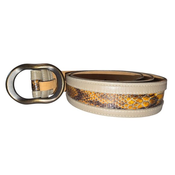 The Worth Snakeshin Leather Belt With Large Buckle Size L